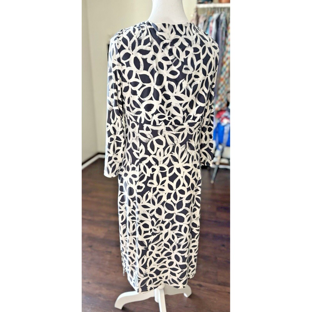 LAUREN RALPH LAUREN Slinky Stretch Shirred Surplice Dress‎ Size 12 Gray Midi - Picture 3 of 12